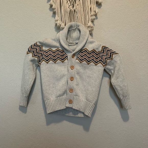 Rylee & Cru neutral boys wool blend shawl sweater - Picture 3 of 11